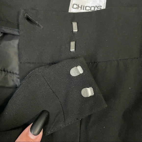 Chico’s Black Wide Leg Trousers  Work Pants Size 1.5 Reg / US 10 - Picture 9 of 14